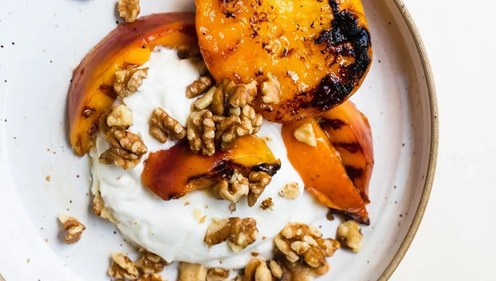 Lord Bergamot Glazed Grilled Peaches With Burrata